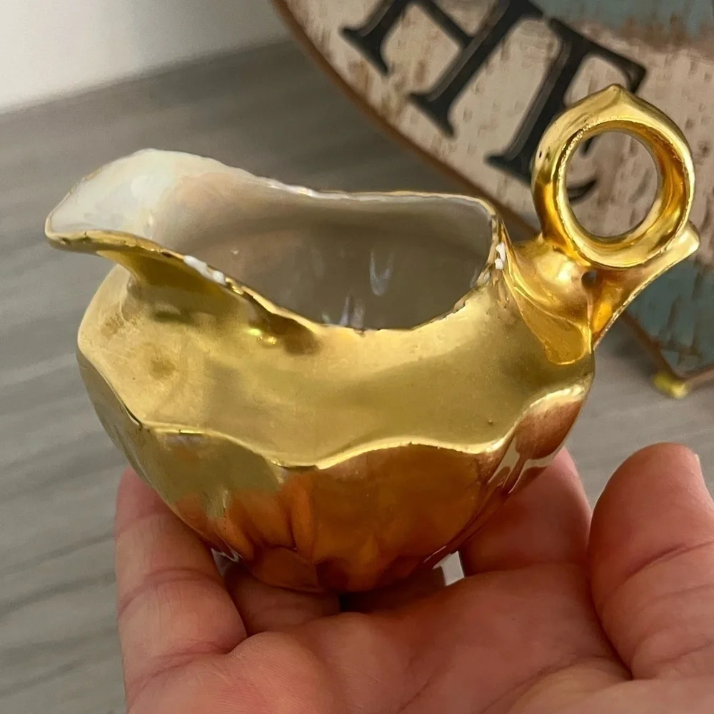 1920’s ROCHELLE FINE CHINA CREAMER HEAVY GOLD ENCRUSTED JAPAN